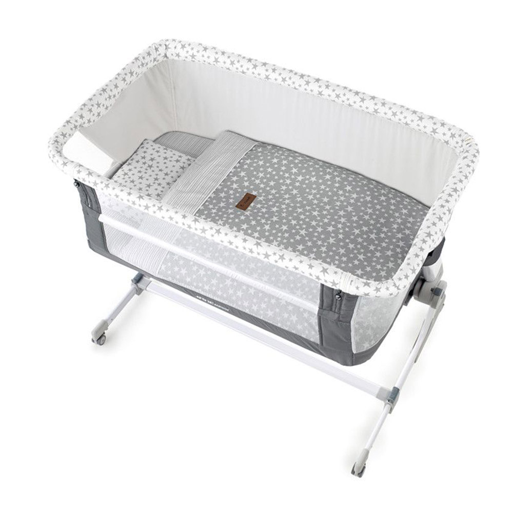 Jane - Baby Side Co Sleeping With Bedding - Star Grey