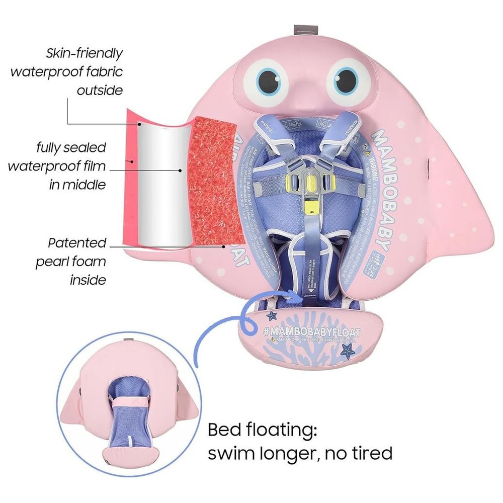 مامبوبابي - عوامة سباحة مائية للأطفال على شكل حيوانات مع مظلة