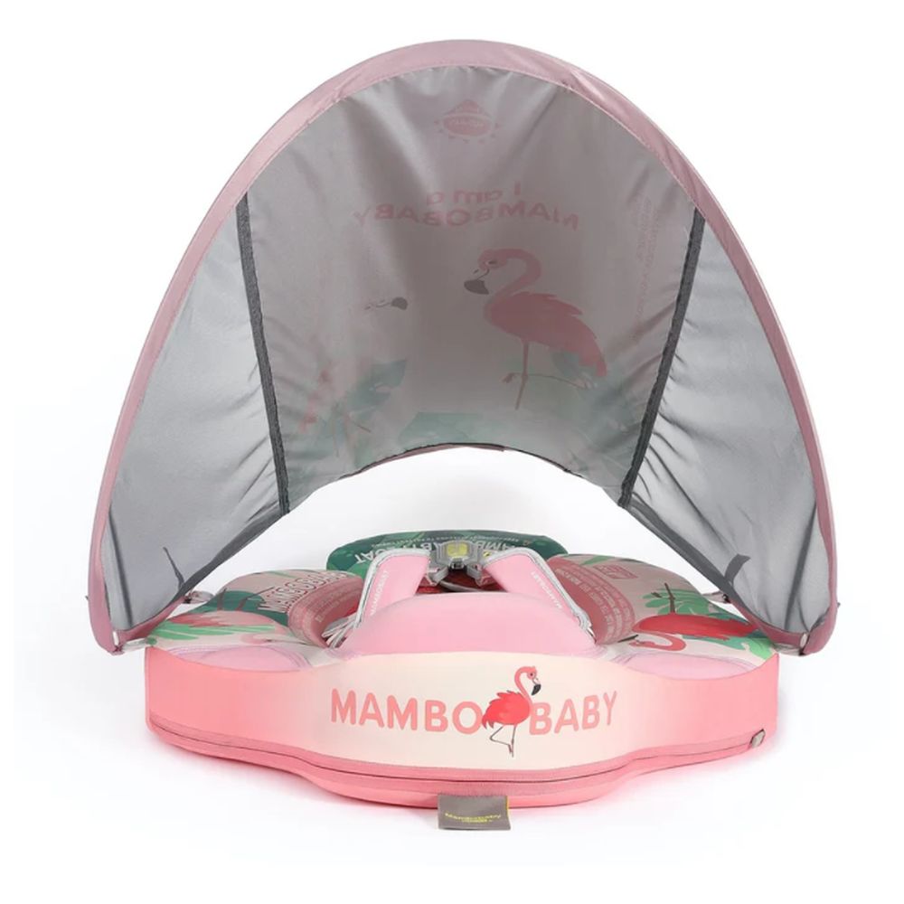 مامبوبابي - عوامة سباحة على شكل حيوان للأطفال مع مظلة