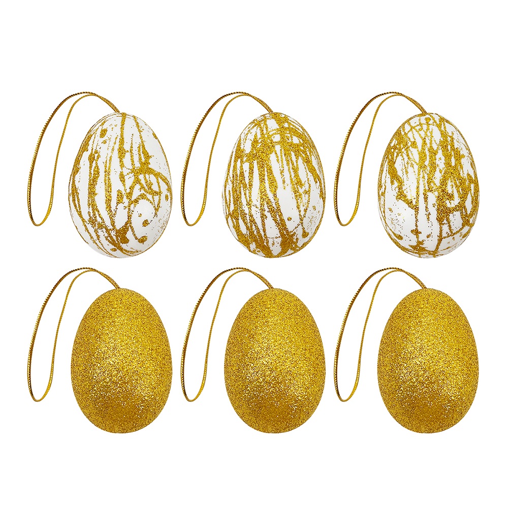 بارتي ماجيك - بيض عيد الفصح مزخرف - 6 سم - ذهبي - عدد 12