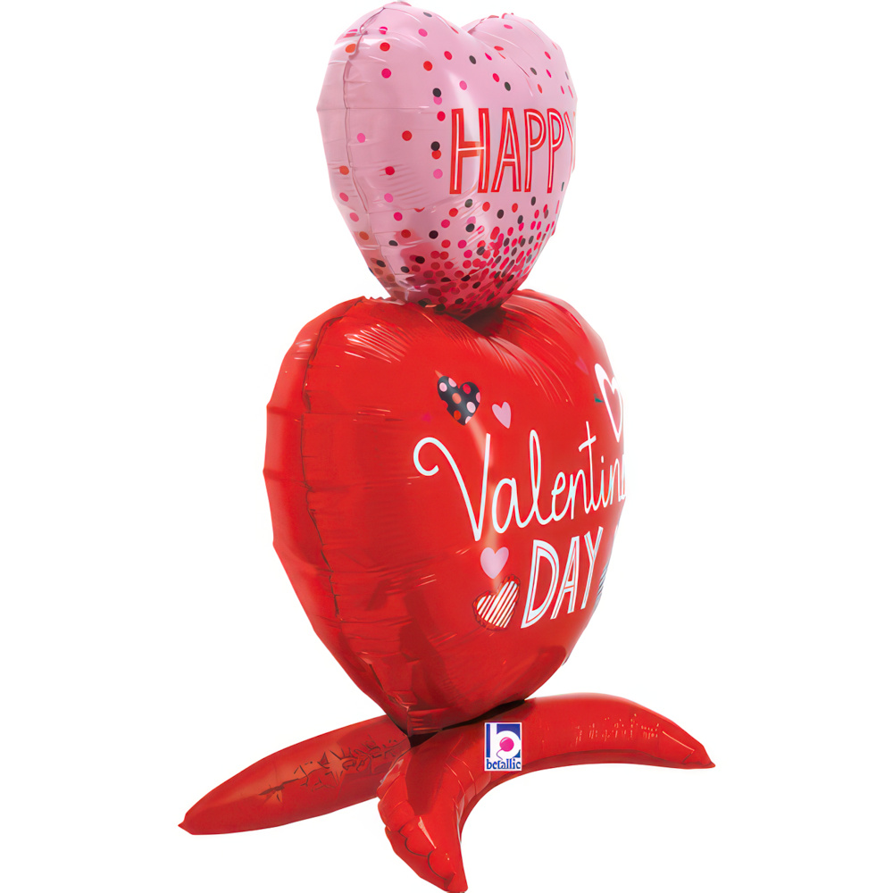 Betallic Balloon Co - Standups Valentine Heart Foil Balloon - 28 inch