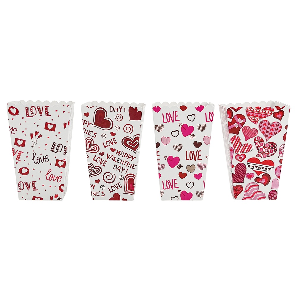Party Magic - 4-pack Assorted Valentine Popcorn Boxes