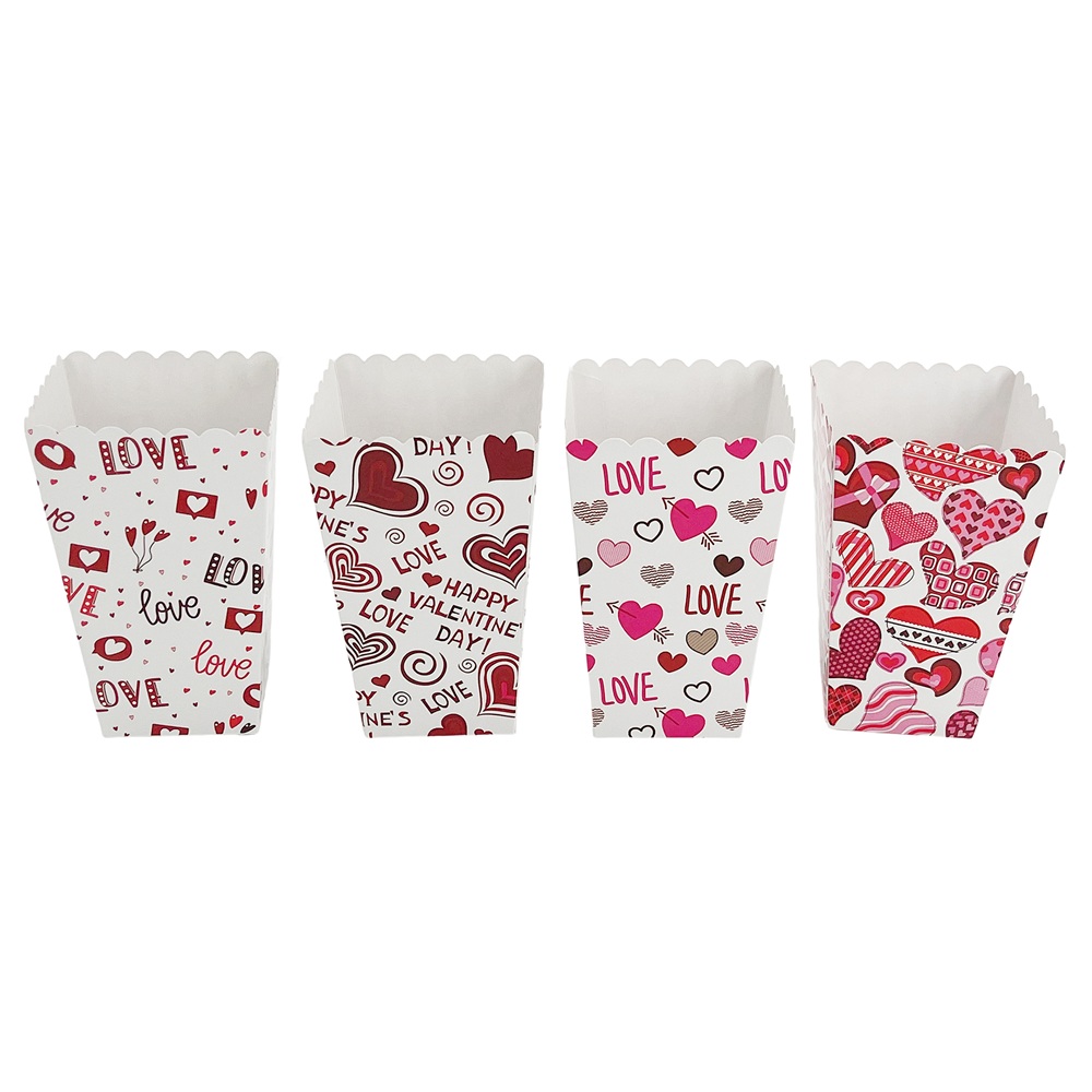 Party Magic - 4-pack Assorted Valentine Popcorn Boxes