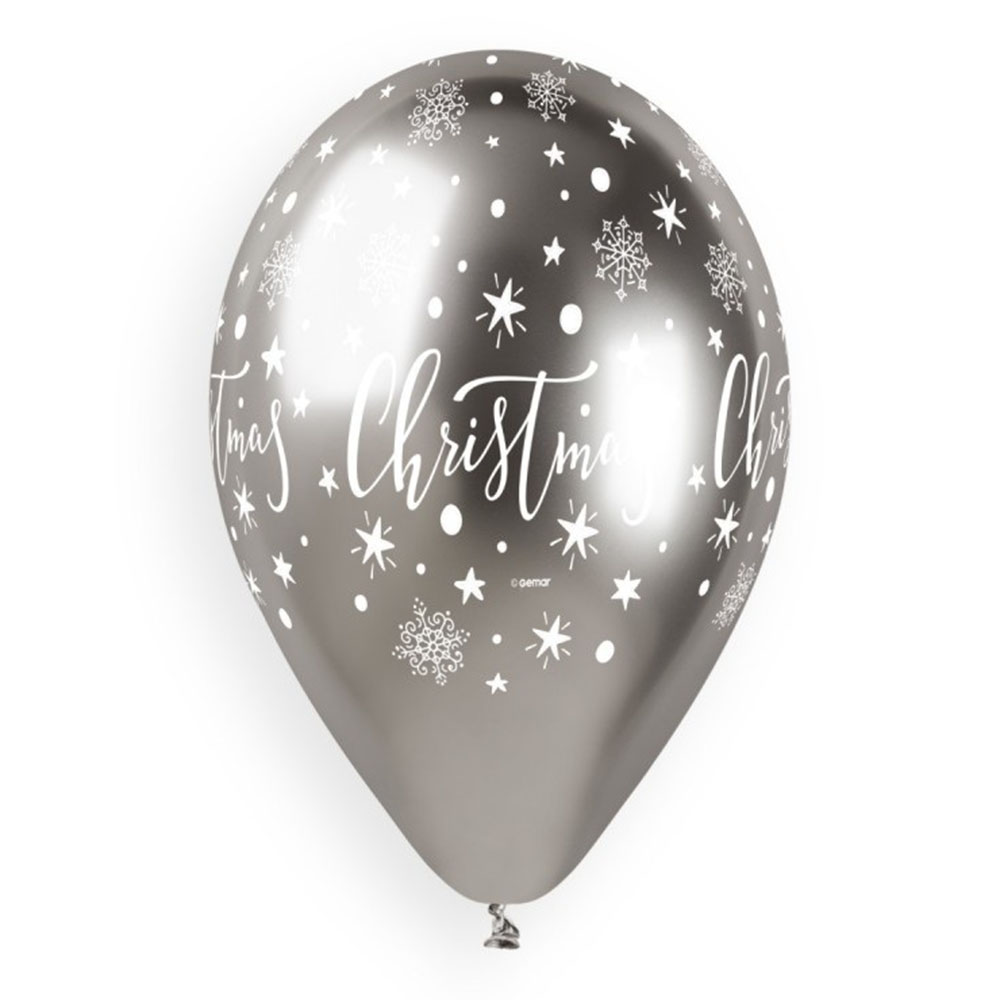 Gemar Christmas Shiny Latex Balloons - Silver/Gold - 25 Pc Set - 13-Inch