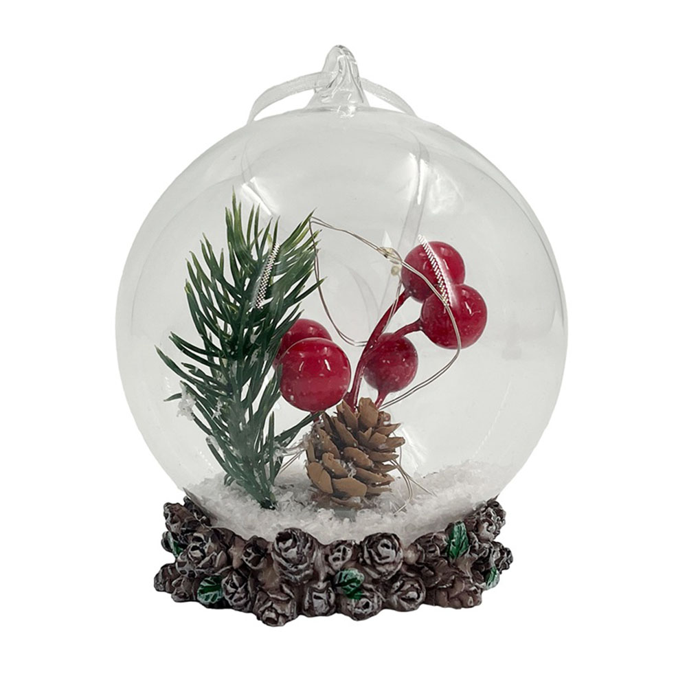 Christmas Magic Glass Decoration with Light - 10 x 10 x 11 cm