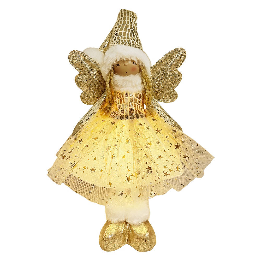 Christmas Magic - Christmas Angel - Battery Operated - Gold - 1 Pc
