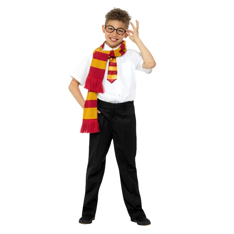 Smiffys - School Wizard Scarf, Tie And Glasses Kit