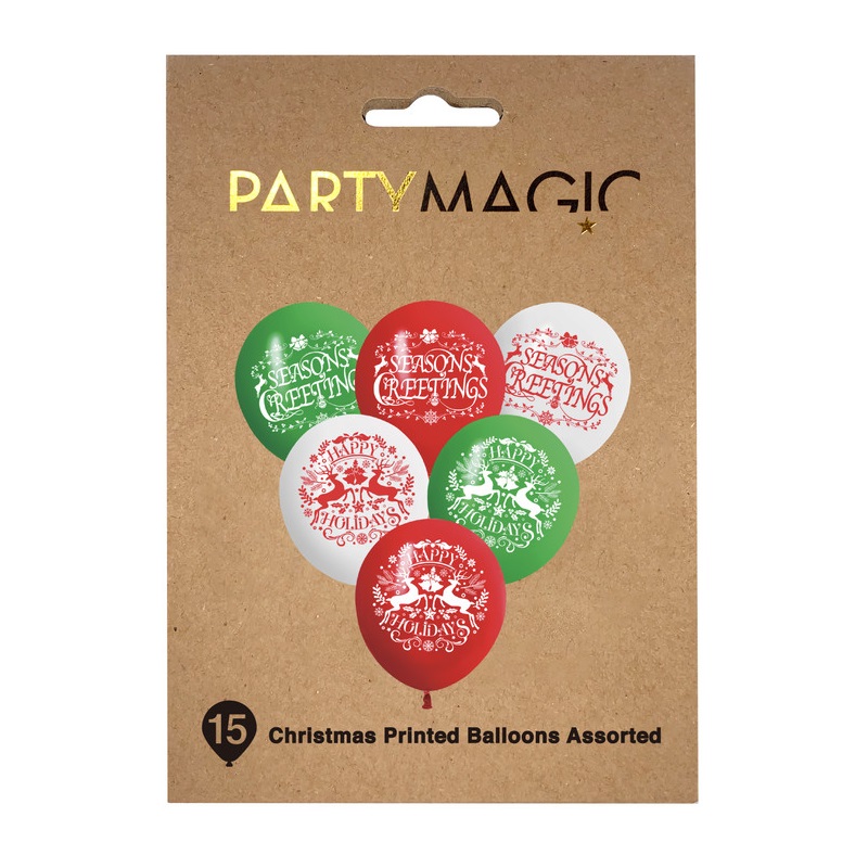 كريسماس ماجيك - بالونات كريسماس - عدد 15 - حزمة واحدة - قد يختلف اللون