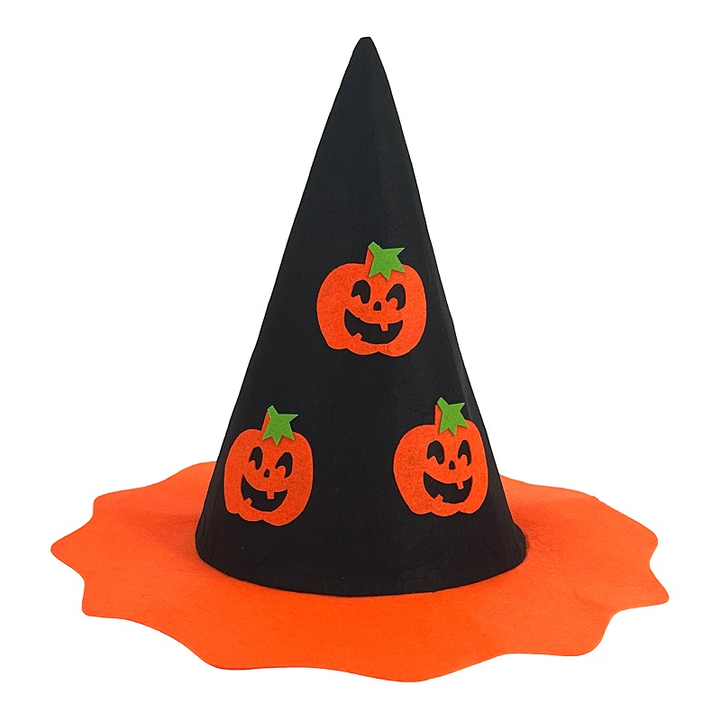 Party Magic - Pumpkin Witch Hat - Felt Fabric - Child Size