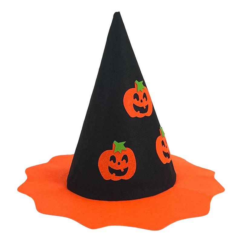 Party Magic - Pumpkin Witch Hat - Felt Fabric - Child Size