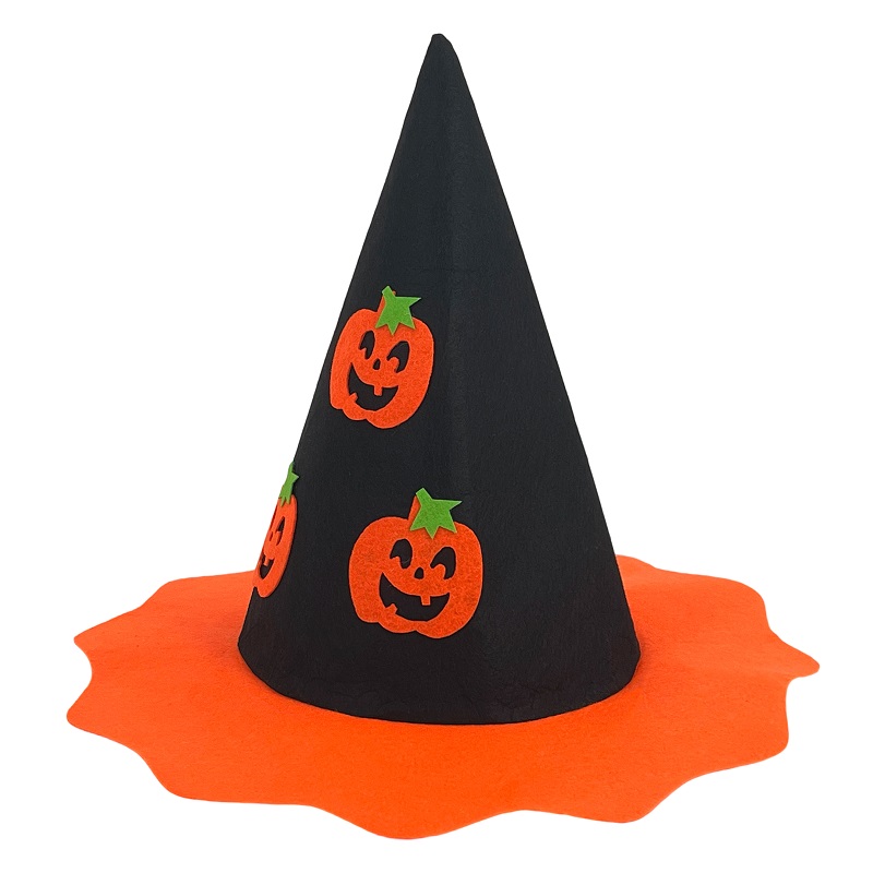 Party Magic - Pumpkin Witch Hat - Felt Fabric - Child Size