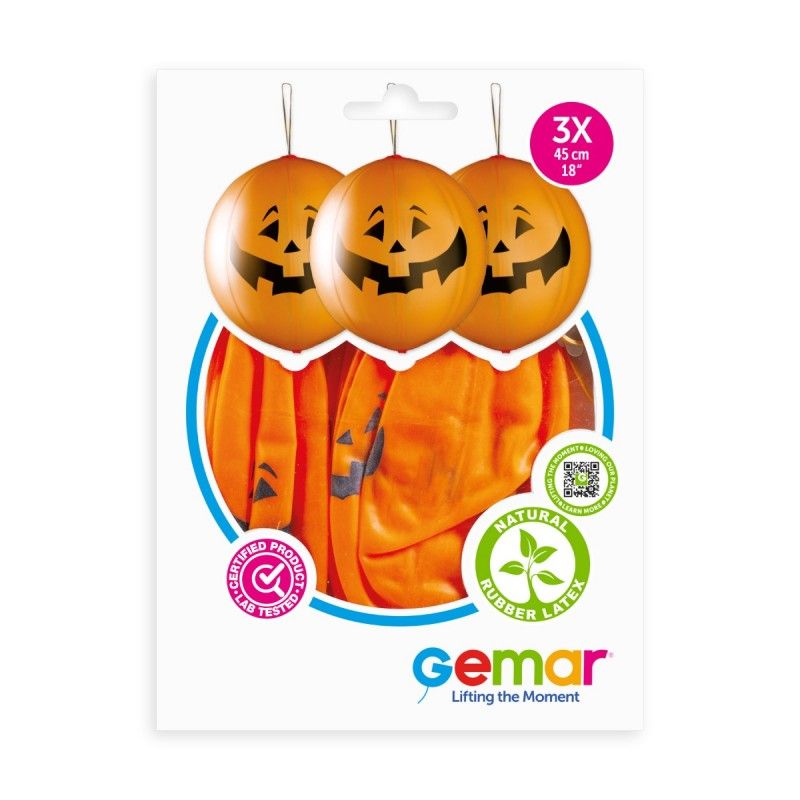 Party Zone - Punch Balls Pumpkin - 18 Inch - Pack Of 3