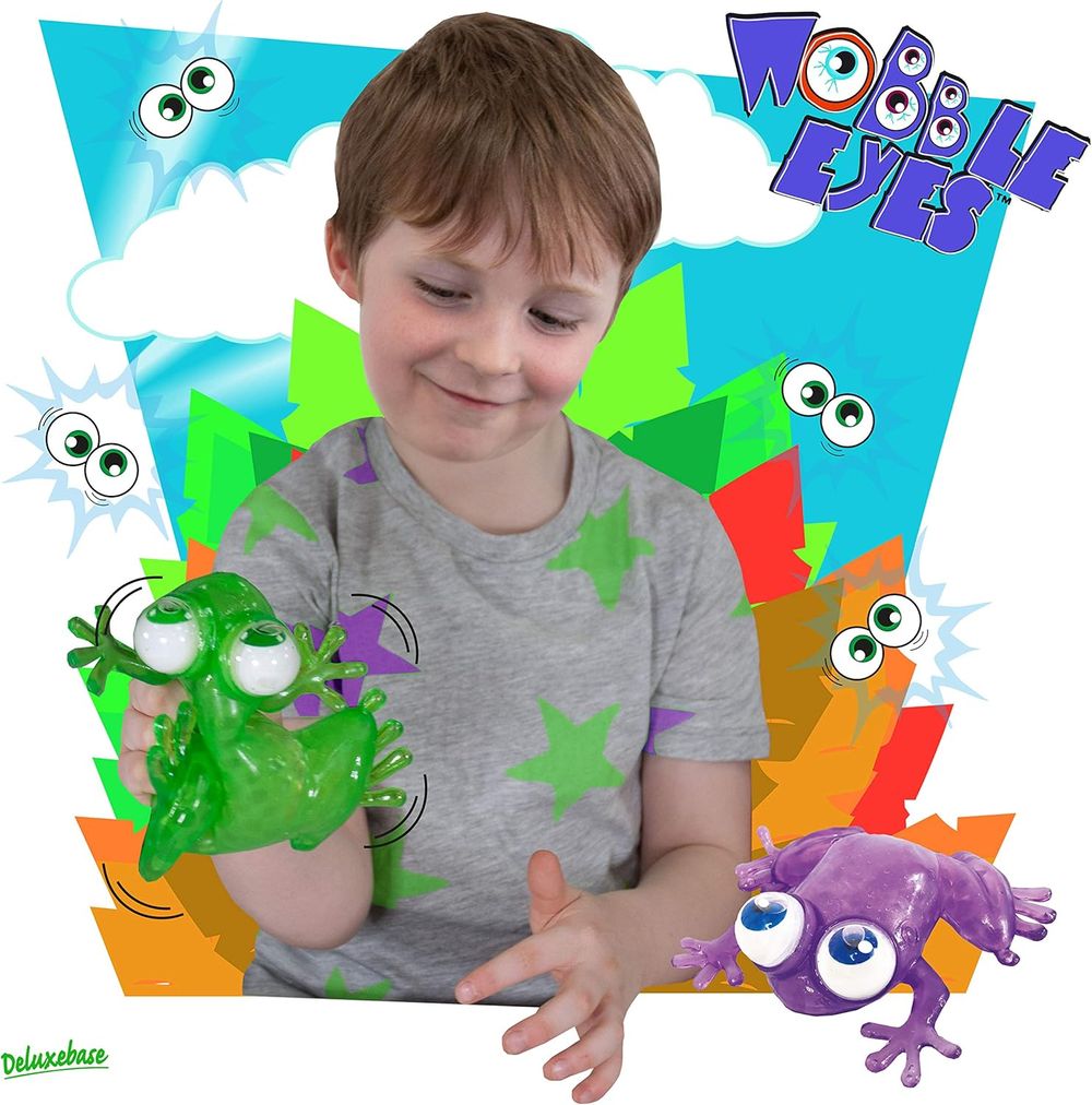 ديلوكس بيس - لعبة حسية بعيون متحركة - ضفدع - قد يختلف اللون - قطعة واحدة