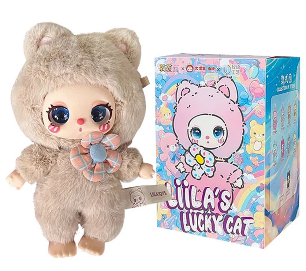 Pop Mart - Labubu Liila's Lucky Cat Plush Toy - 7-10 cm - Style May Vary - 1 Pc