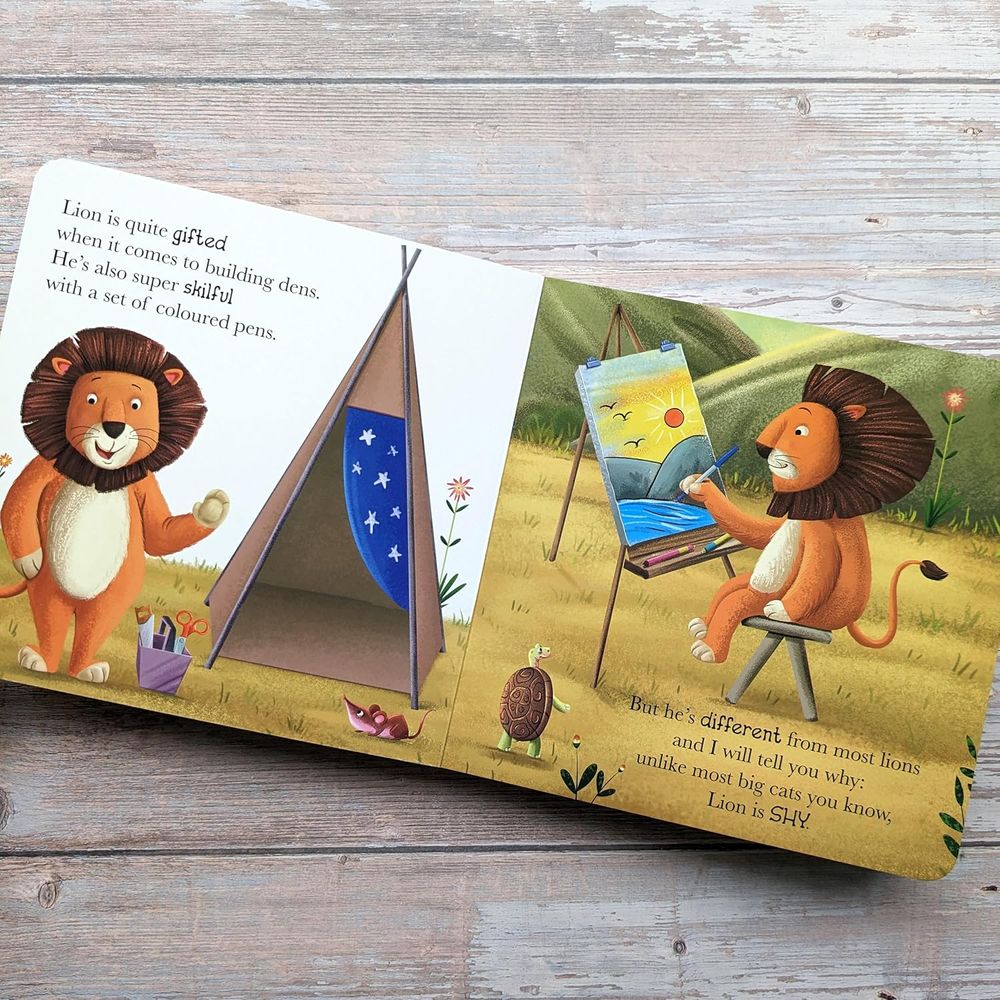 كتاب Me And My Feelings Square Board Book - When Lion Feels Shy