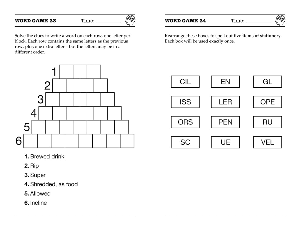 ألعاب الكلمات للكبار