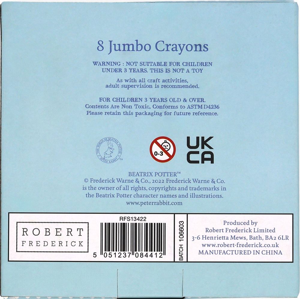North Parade Publishing - 8 Jumbo Crayons 24/cdu - Peter Rabbit Pastel Stripes