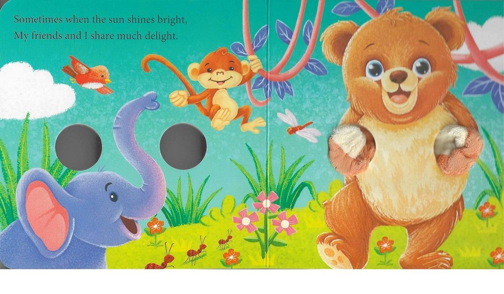 دمية الدب البني الكبير التفاعلية ذات الإصبعين