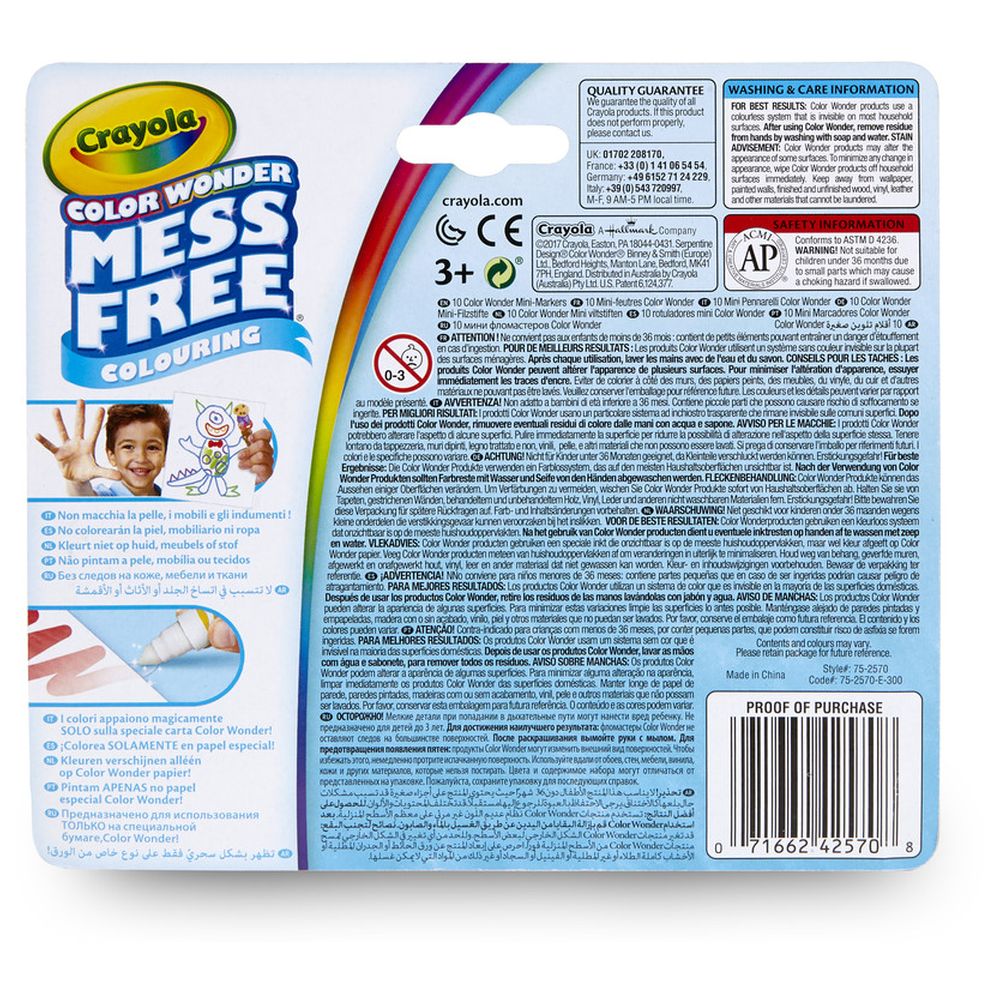 Crayola - Mini Color Wonder Markers - 10 Pcs