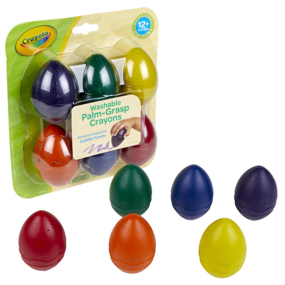 كرايولا - أقلام شمع قابلة للغسل بمقبض - عدد 6