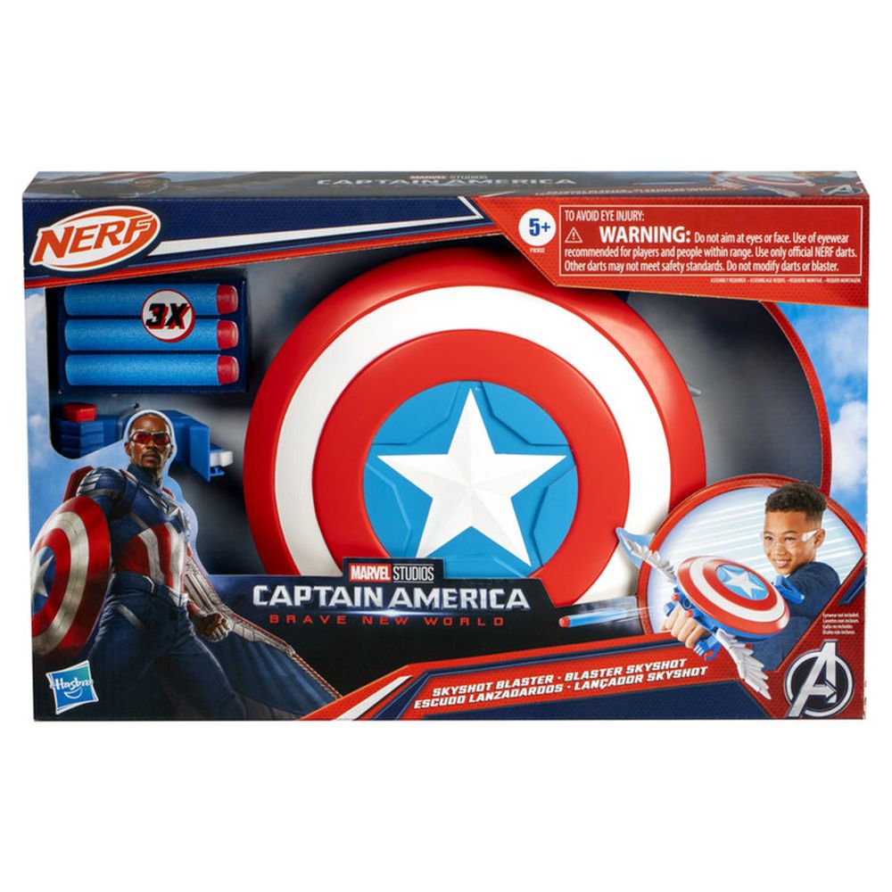 Marvel - Captain America Skyshot Blaster w/ Darts - 4 Pcs