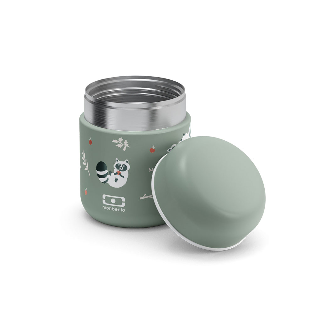 مونبينتو - صندوق غداء معزول للأطفال - لون أخضر راكون