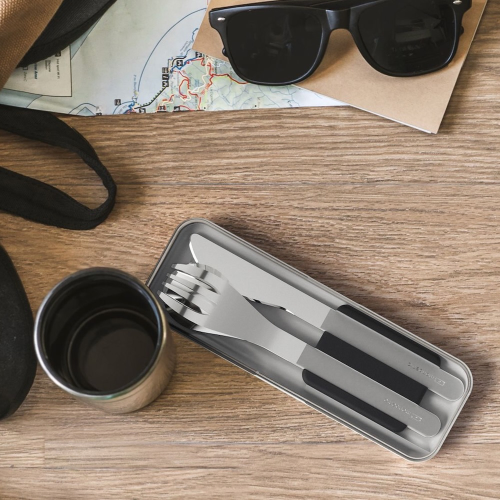 مونبينتو - طقم أدوات مائدة رفيع ثلاثي - أسود