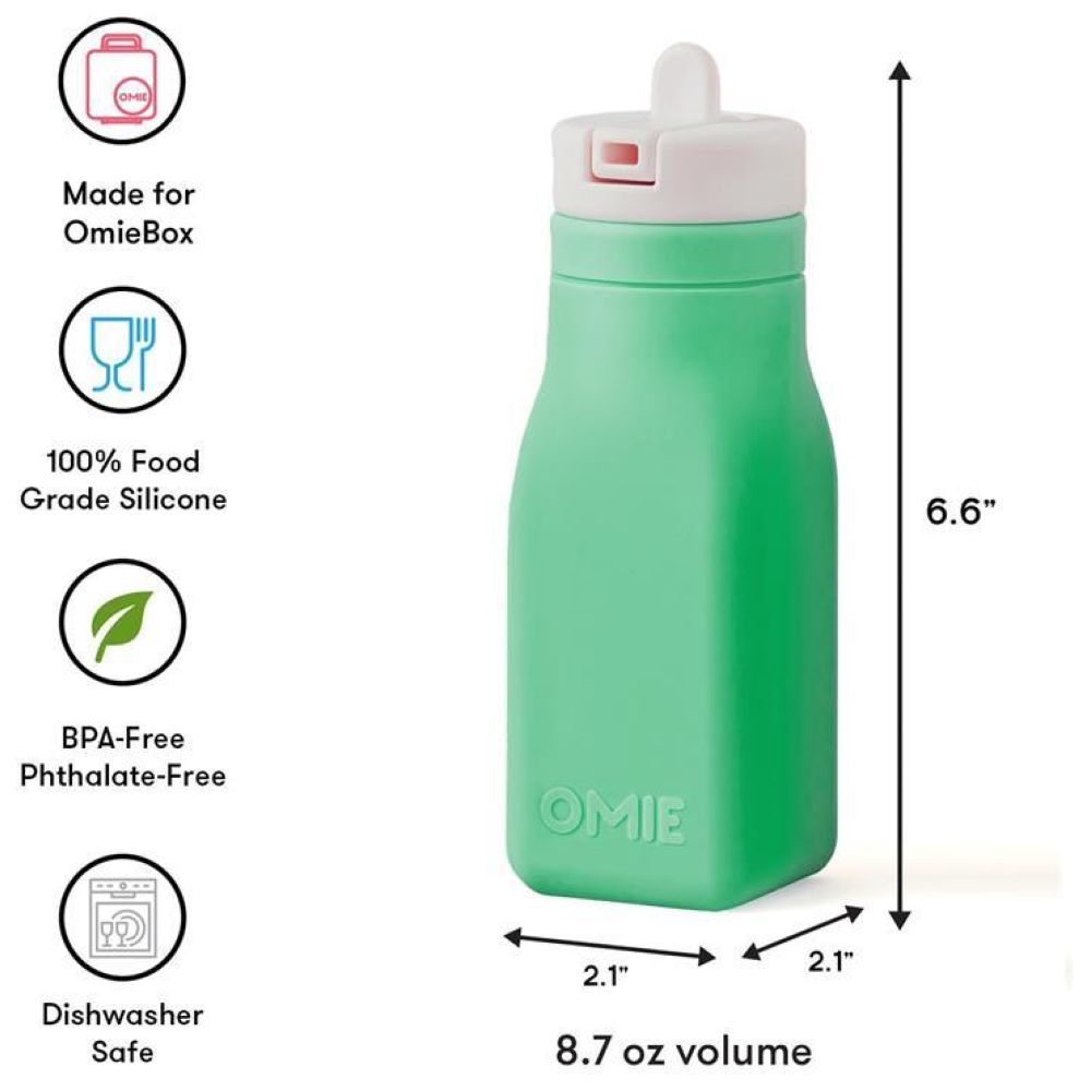 Omiebox - OmieLife OmieBottle Soft Silicone Water Bottle - Green - 255ml