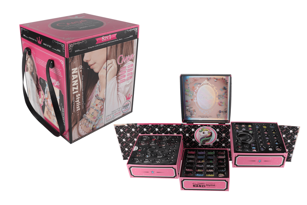 كانييا - مجموعة صناعة مجوهرات خرز 8 في 1 مع صندوق مجوهرات