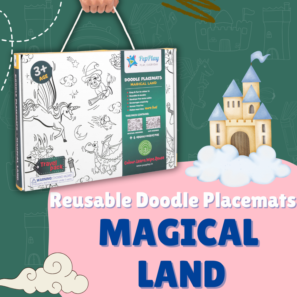 PepPlay - Doodle Placemats Travel Set - Magical Land