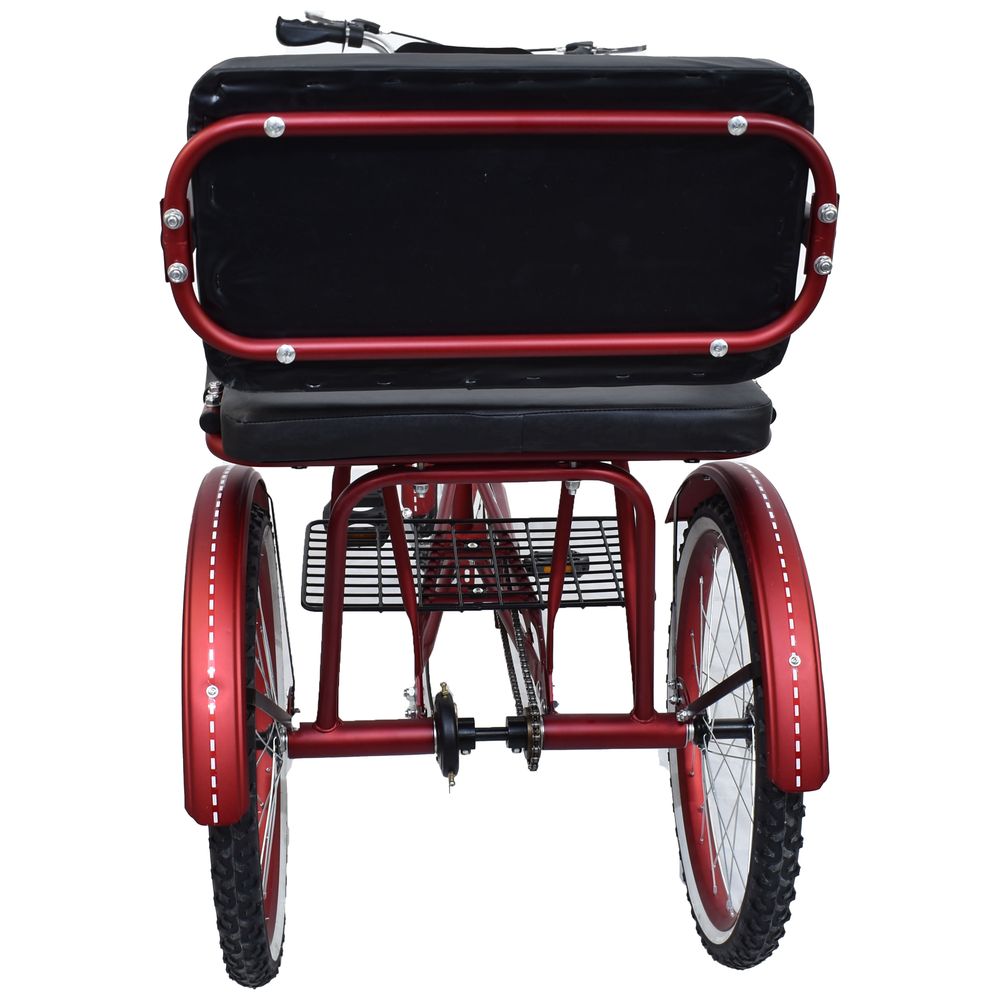 Amla - Large Tricycle w/ Back Seat - 14-Inch - Dark Red