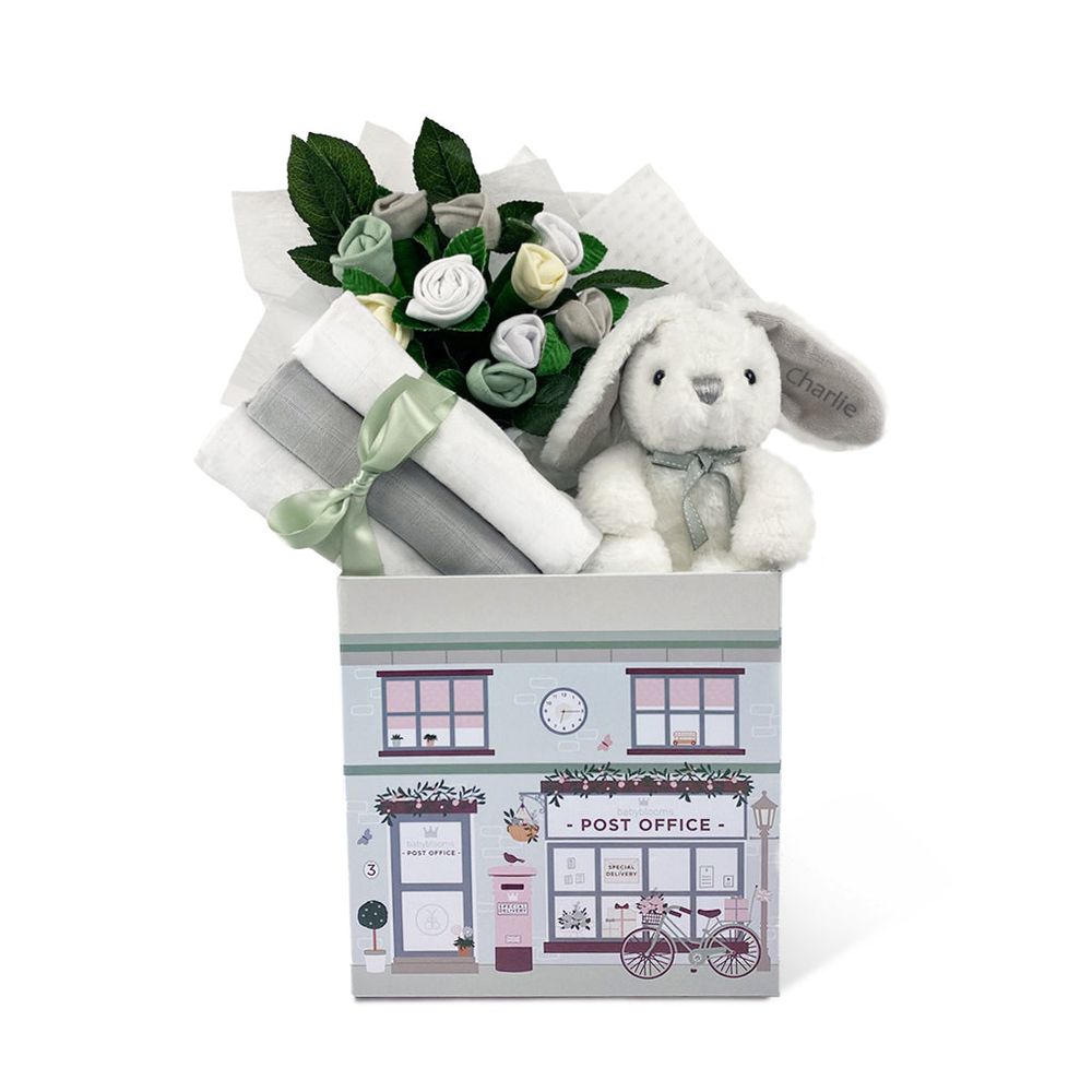 Babyblooms - Personalised Little Bunny Welcome Baby Hamper - Grey
