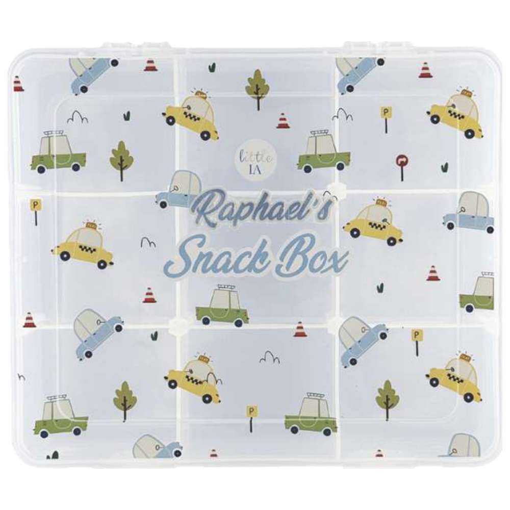 Little IA - Personalized 9 Compartment Snack Box - Cars - 1100 ml