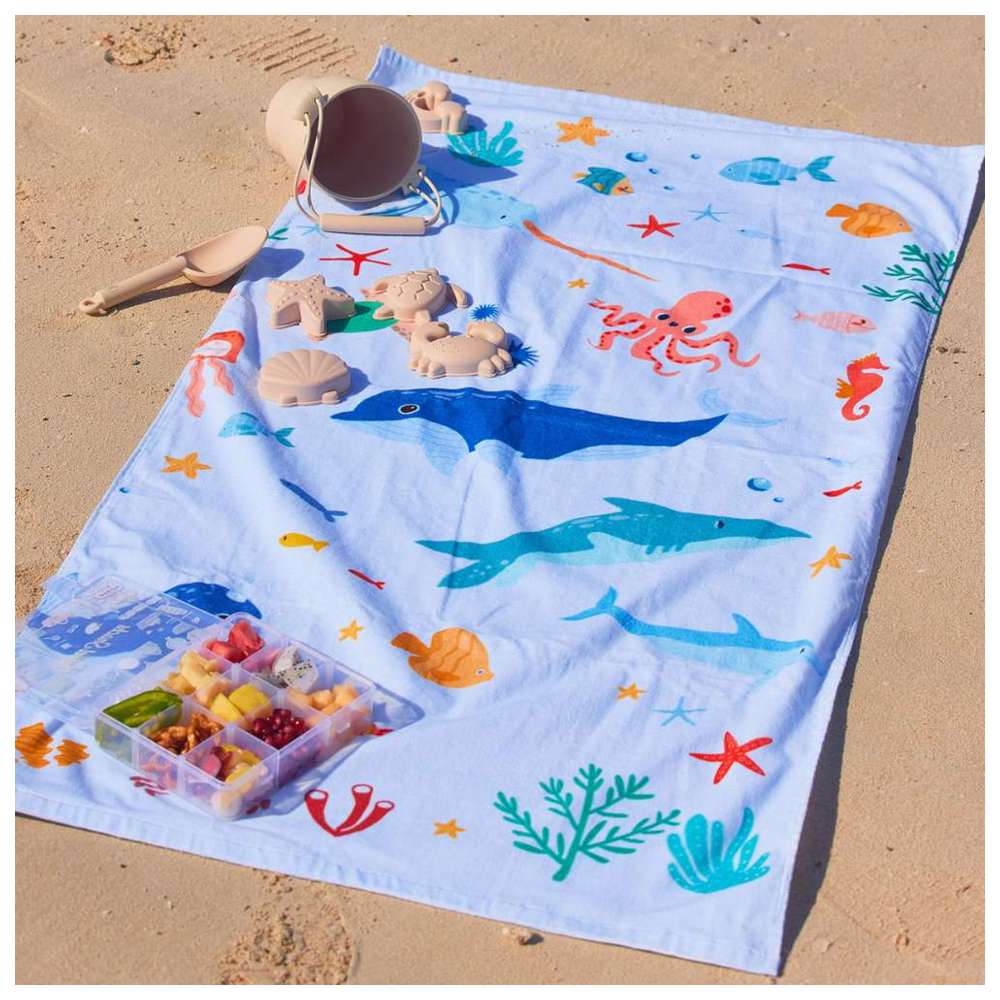 Little IA - Personalized Seaworld Towel - 140x70 cm