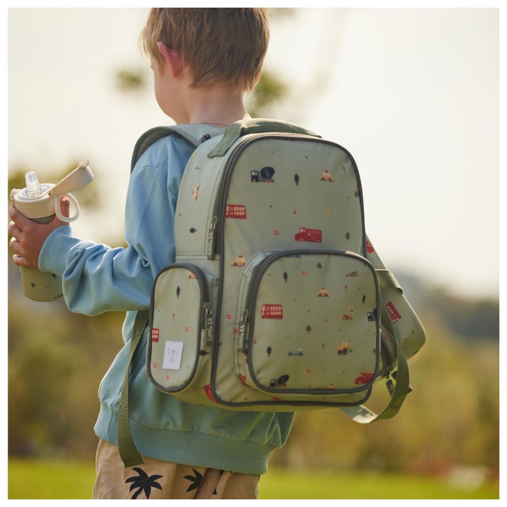 Little IA - Personalized Transport Duo Backpack & Lunch Bag Set - Green - 2 Pcs