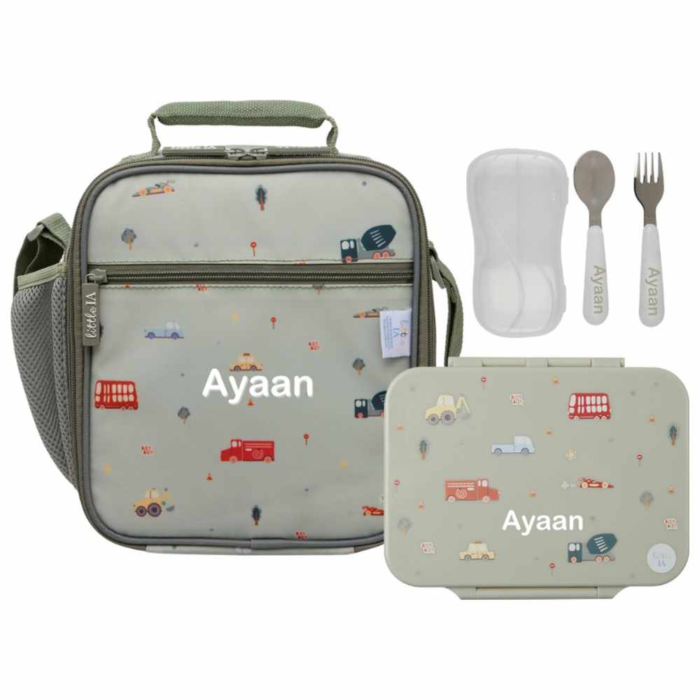 ليتل آي إيه - مجموعة وجبات ثلاثية قابلة للتخصيص - أخضر - 4 قطع