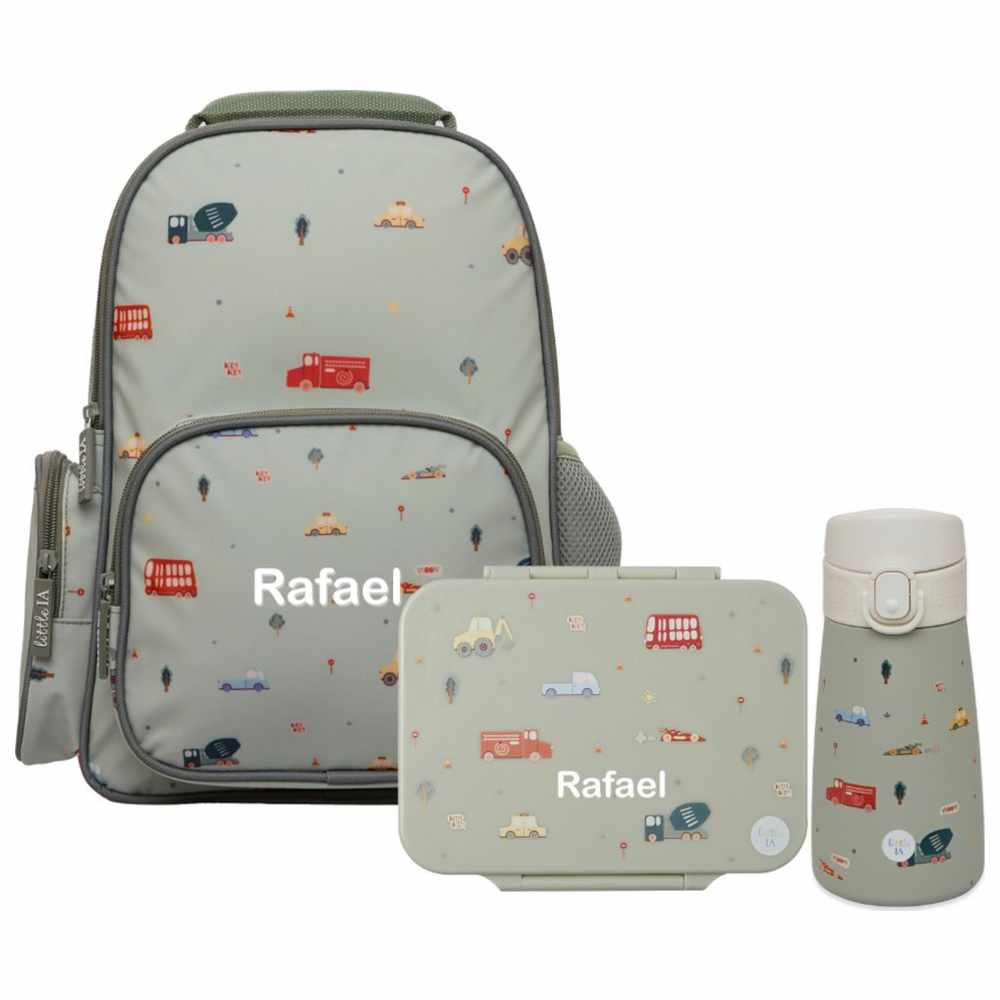 ليتل آي إيه - مجموعة شنط قابلة للتخصيص - مركبات - خضراء - 3 قطع