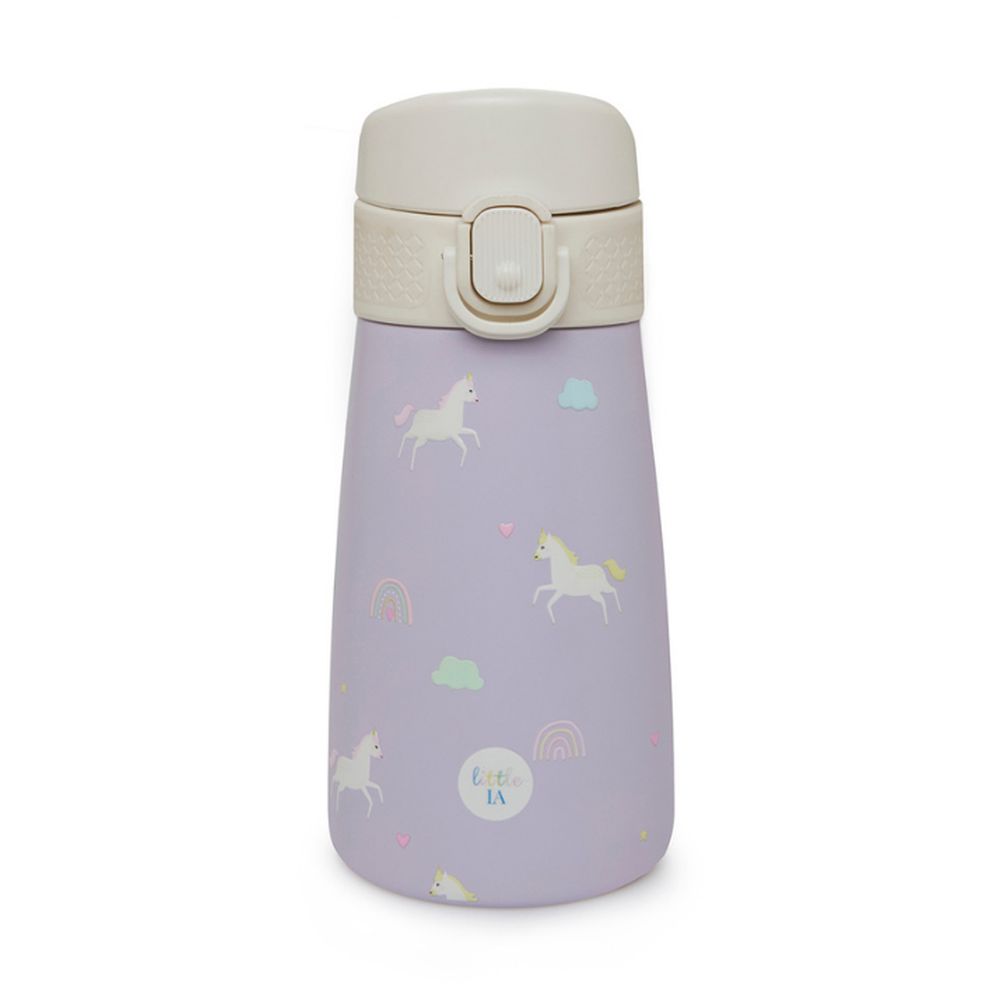 ليتل آي إيه - زمزمية ماء ستانلس ستيل - يونيكورن - بنفسجي - 350 مل