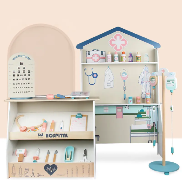 Maxims Baby Store - Kids Wooden Role Play Hospital Playset