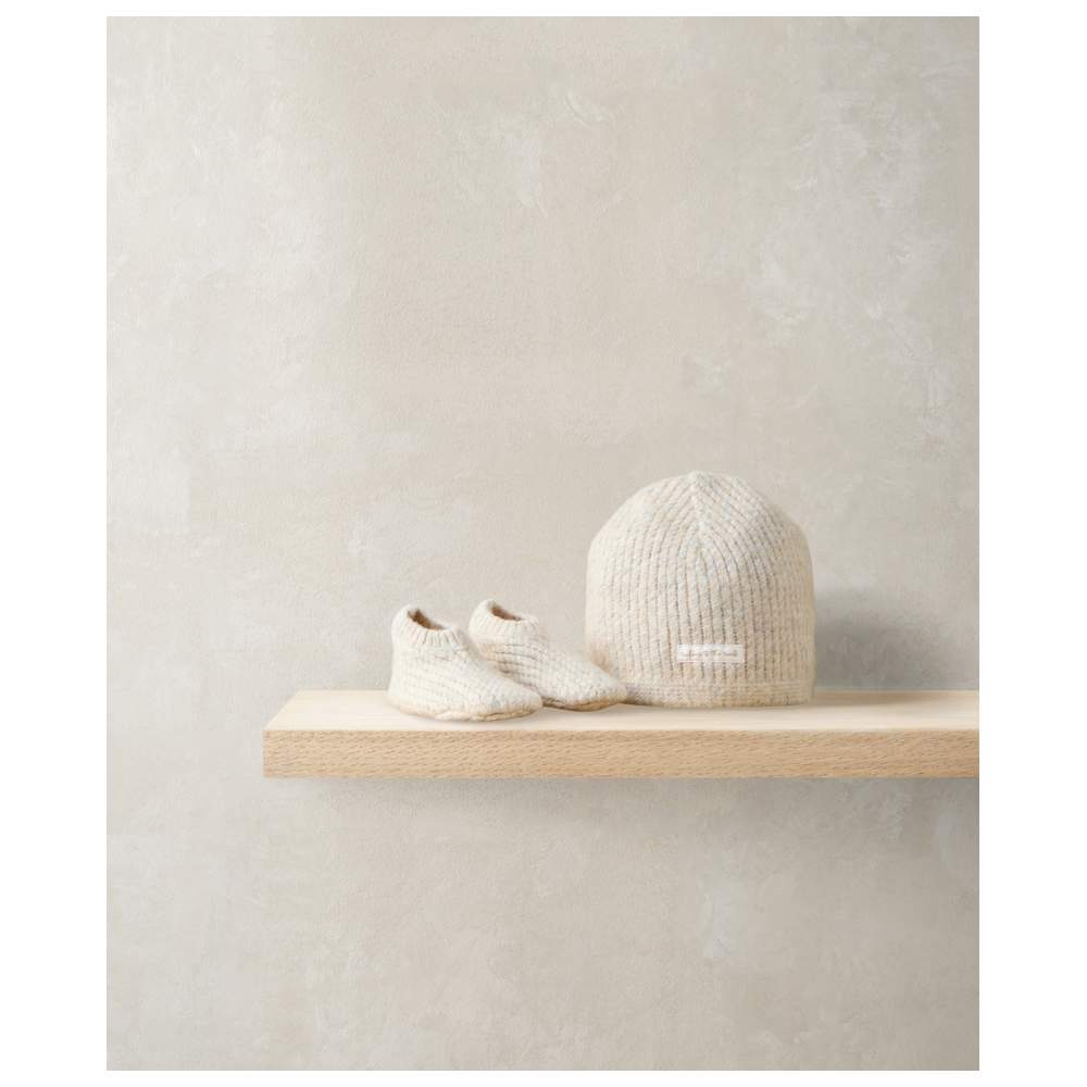 Mamas & Papas - 2pc-Set - Baby's Knit Beanie Cap & Booties - Neutral
