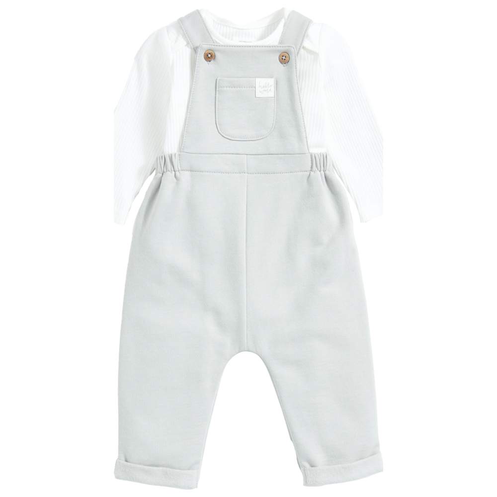 Mamas & Papas - 2pc-Set - Baby Boy's Long Sleeve T-Shirt & Dungarees