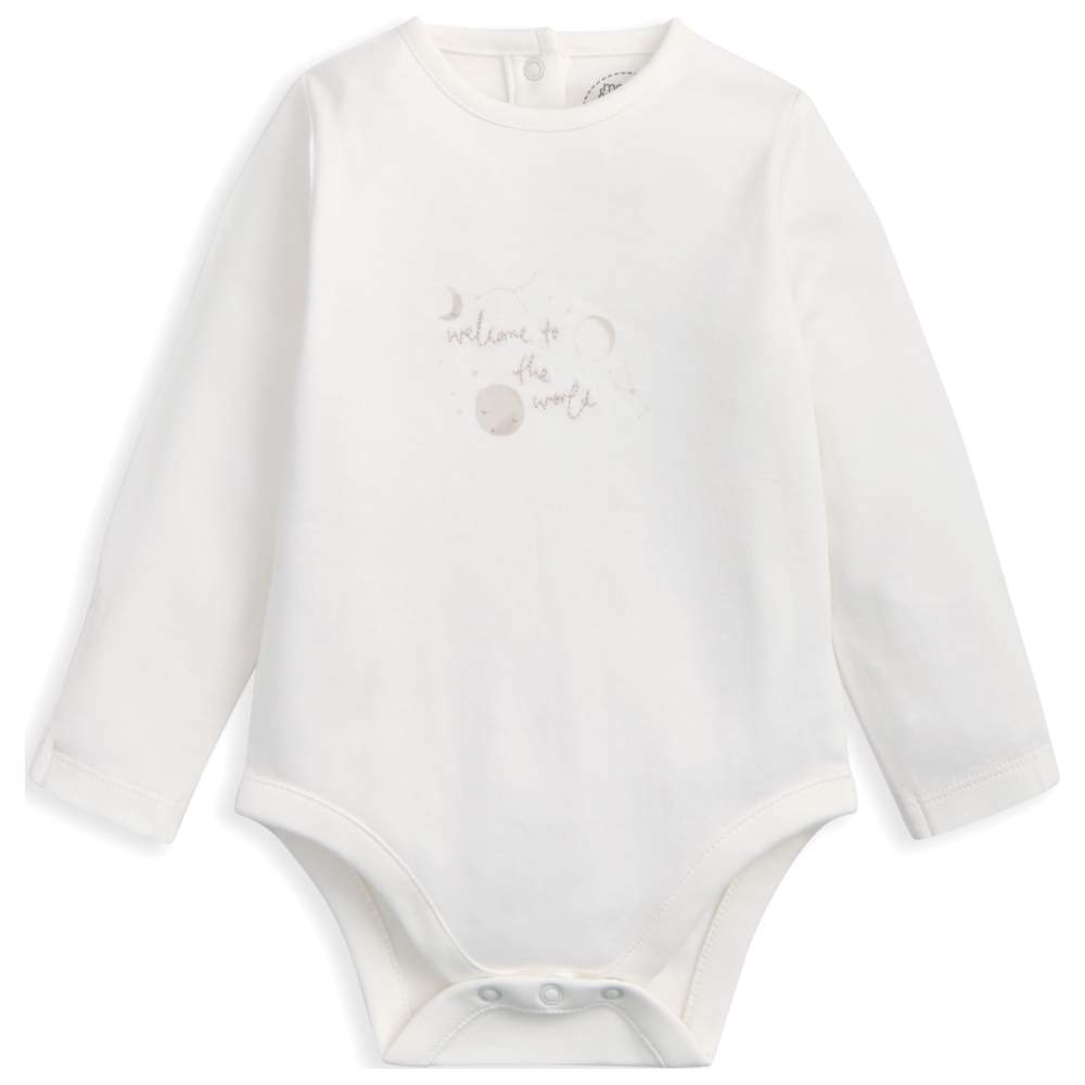 Mamas & Papas - 2Pc Set - Baby's Celestial Print Bodysuit & Footed Pants - White