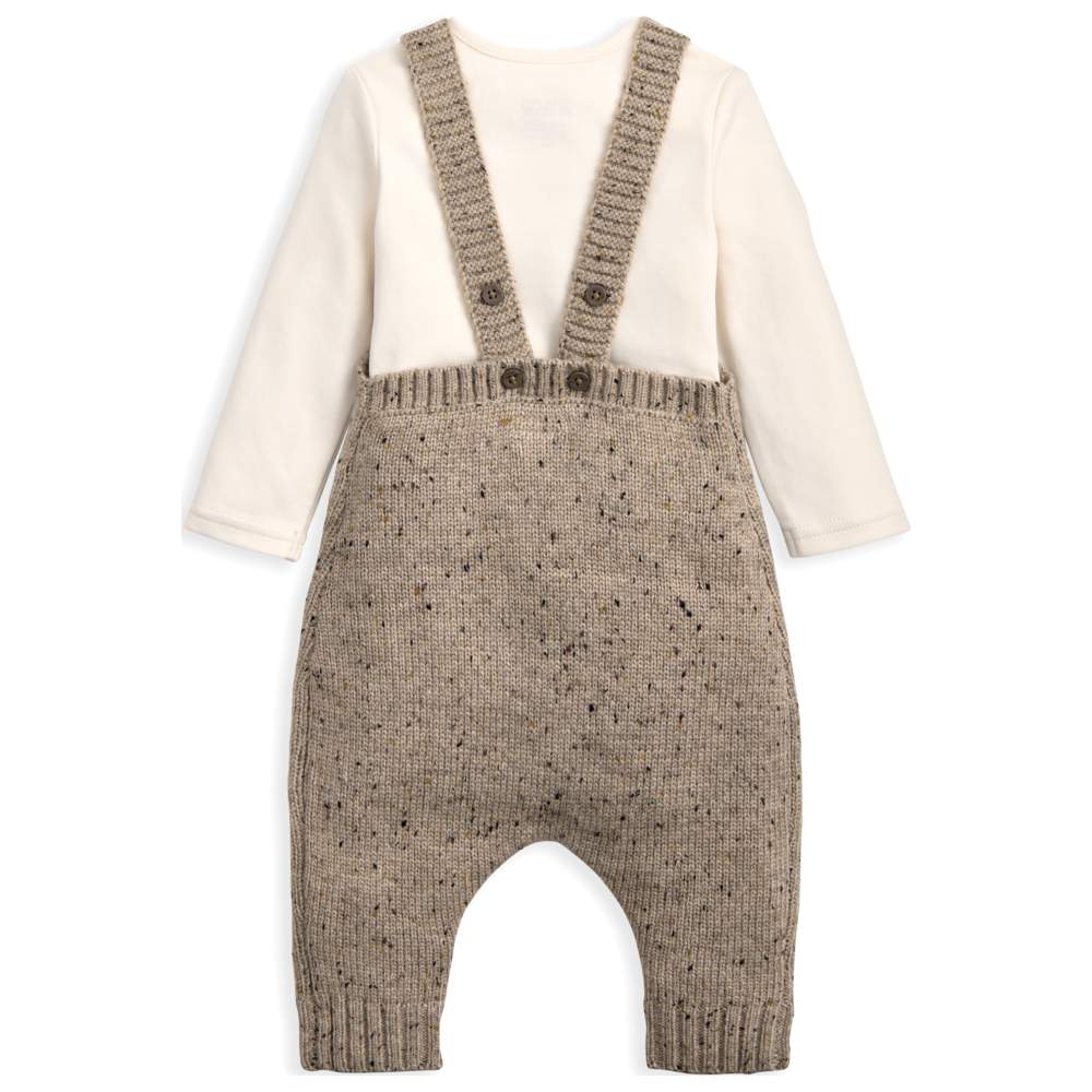 Mamas & Papas - 2pc-Set - Baby's Bodysuit & Bear Print Knit Dungarees