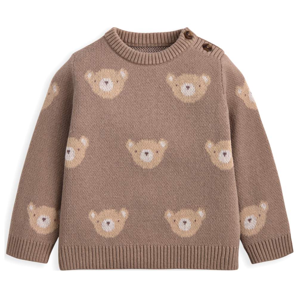 Mamas & Papas - 2pc-Set - Baby's Bear Knit Sweatshirt & Pants