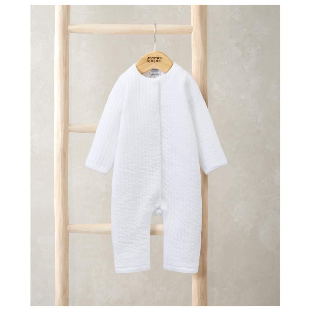 Mamas & Papas - Baby's Quilted Jumpsuit - White