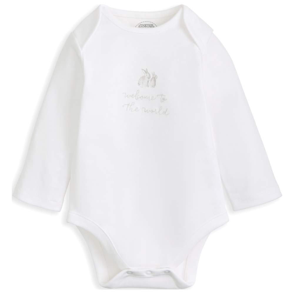 Mamas & Papas - 3pc-Set - Baby's Bodysuit, Quilted Jacket & Pants -White