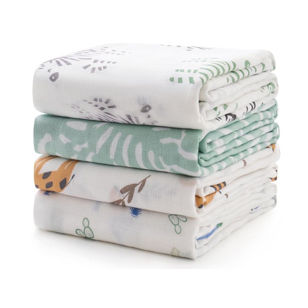 Momcozy - Muslin Swaddle Blanket Set - Bravery - 4 Pcs