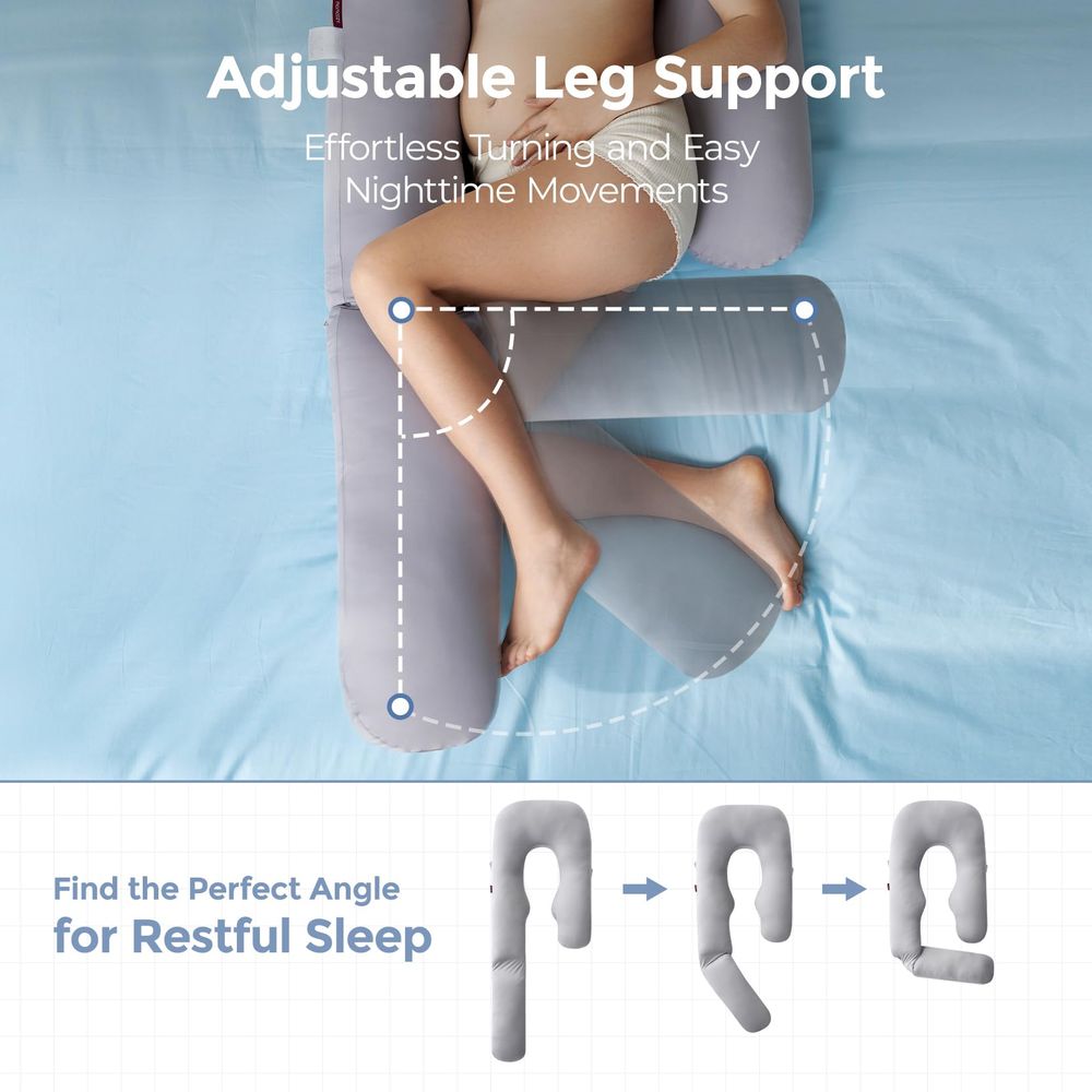 Momcozy Dreamline U Pro Pregnancy Pillow - Grey