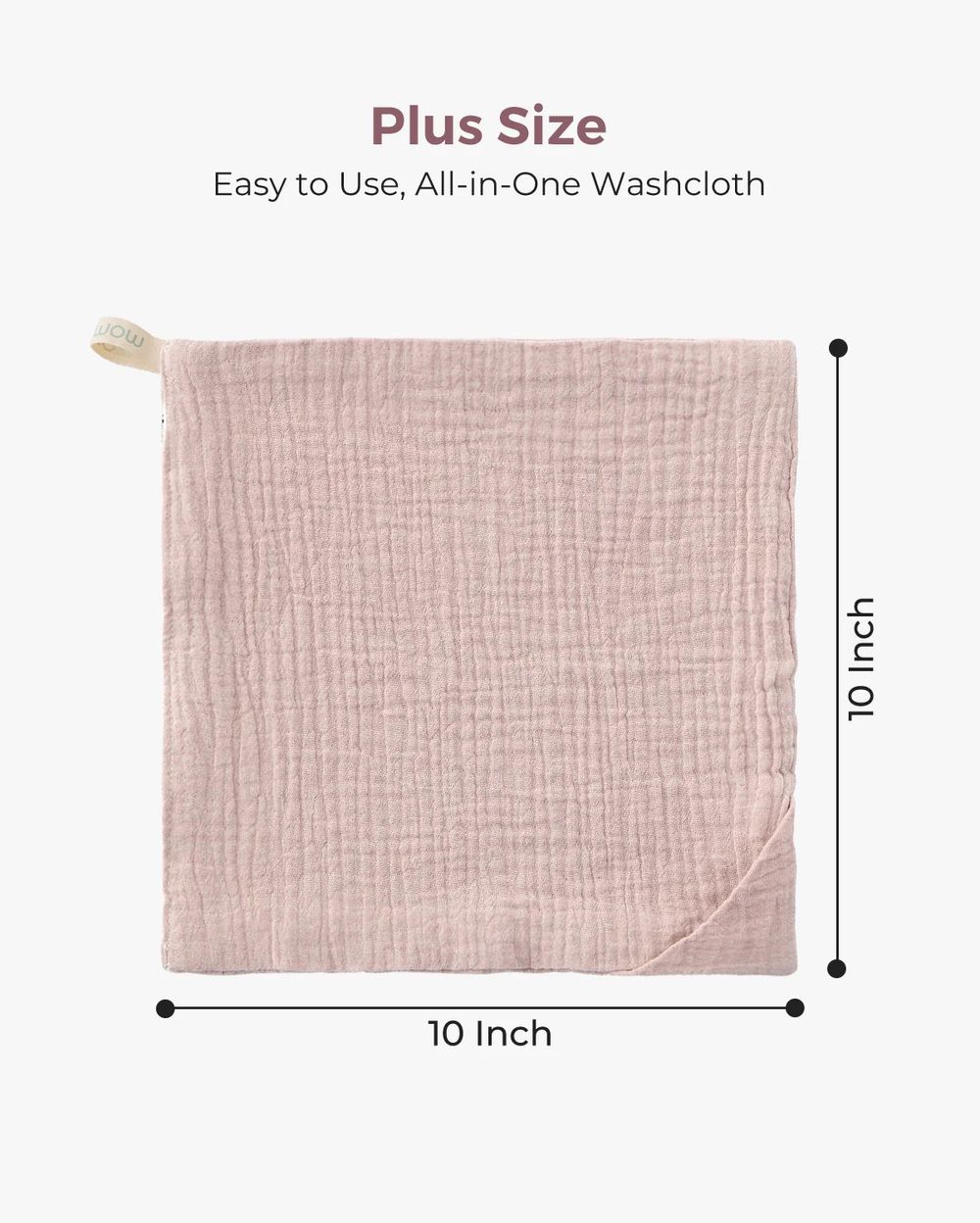 Momcozy - Baby Washcloths - Beige & Pink - 5 Pcs