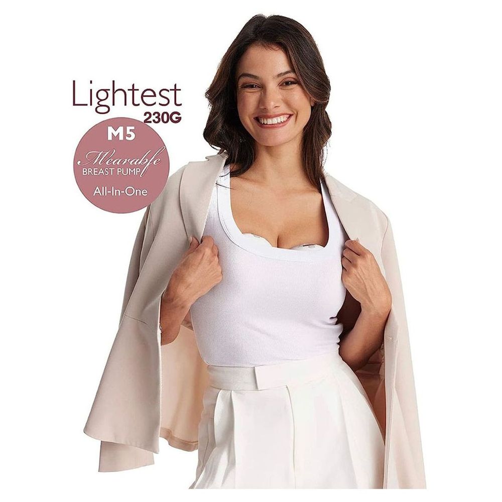 Momcozy - Electric Wearable Single Breast Pump M5 - White